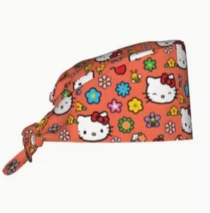 🍊🌸 “Hello Sunshine Kitty” Scrub Cap 💎✨