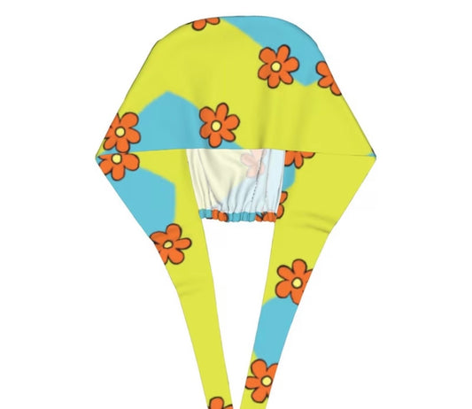 🌼 “Groovy Mystery Vibes” Scrub Cap ✨💚💙