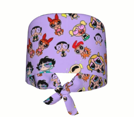 💖✨ “Powerpuff Pop Princess” Scrub Cap 💎🌈